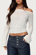 EDIKTED Alef Sheer Lace Off the Shoulder Top