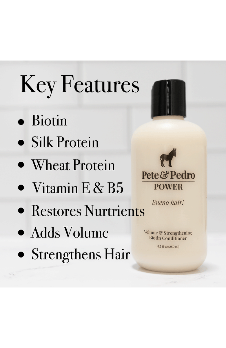 Pete & Pedro POWER Volumizing & Strengthening Biotin Conditioner, Alternate, color, NO COLOR
