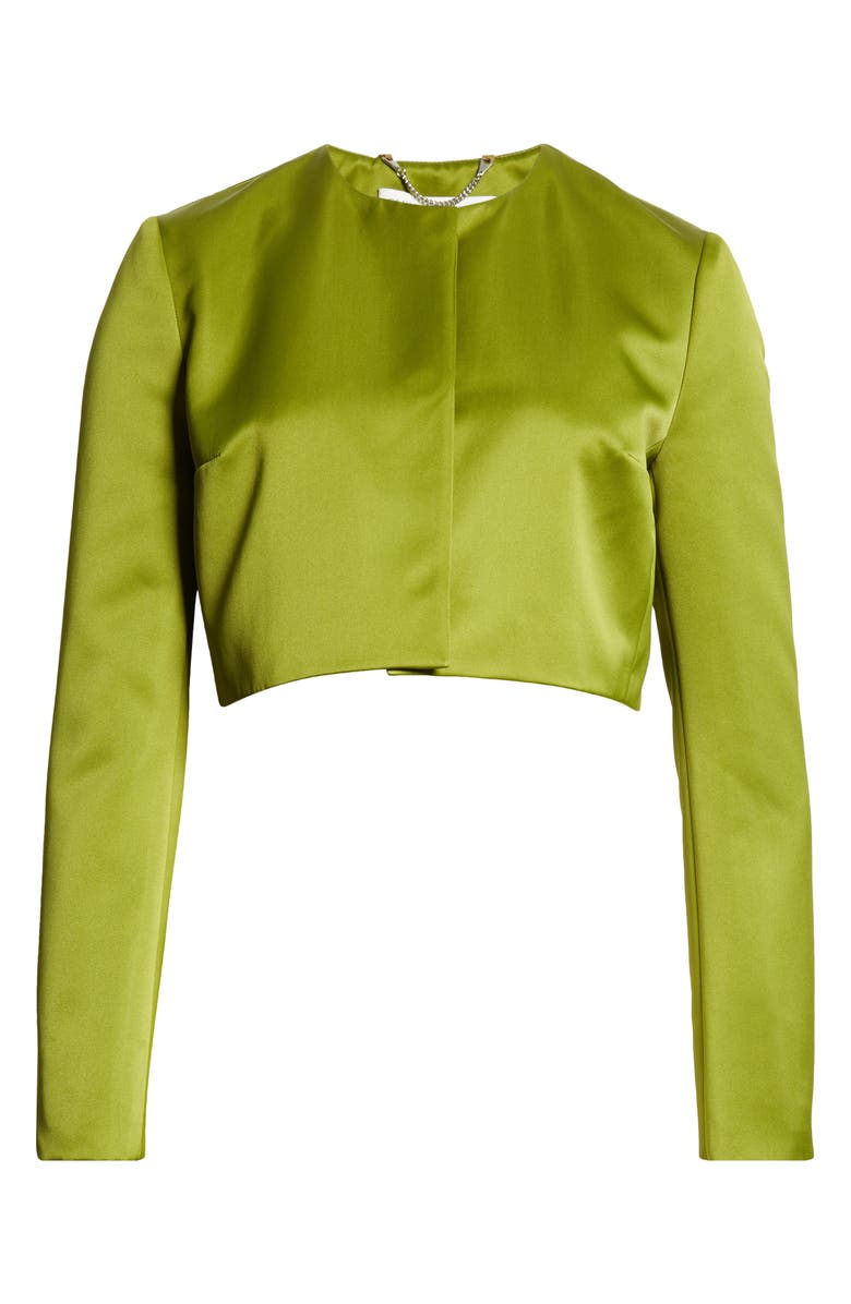 Emilia Wickstead Haydee Pleated Crop Satin Jacket, Alternate, color, 
