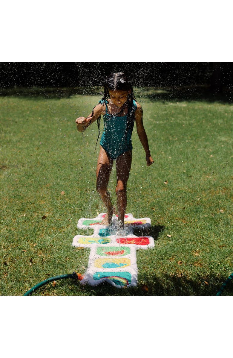 Rae Dunn Hopscotch Game Water Sprinkler 58X22 Inch, Coconut Float, Age 5+, Alternate, color, Multicolored