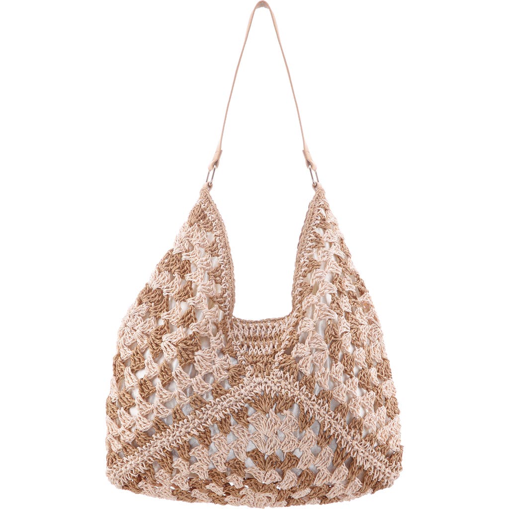 Shop Nina Zeneya Woven Shoulder Bag In Tan-natural
