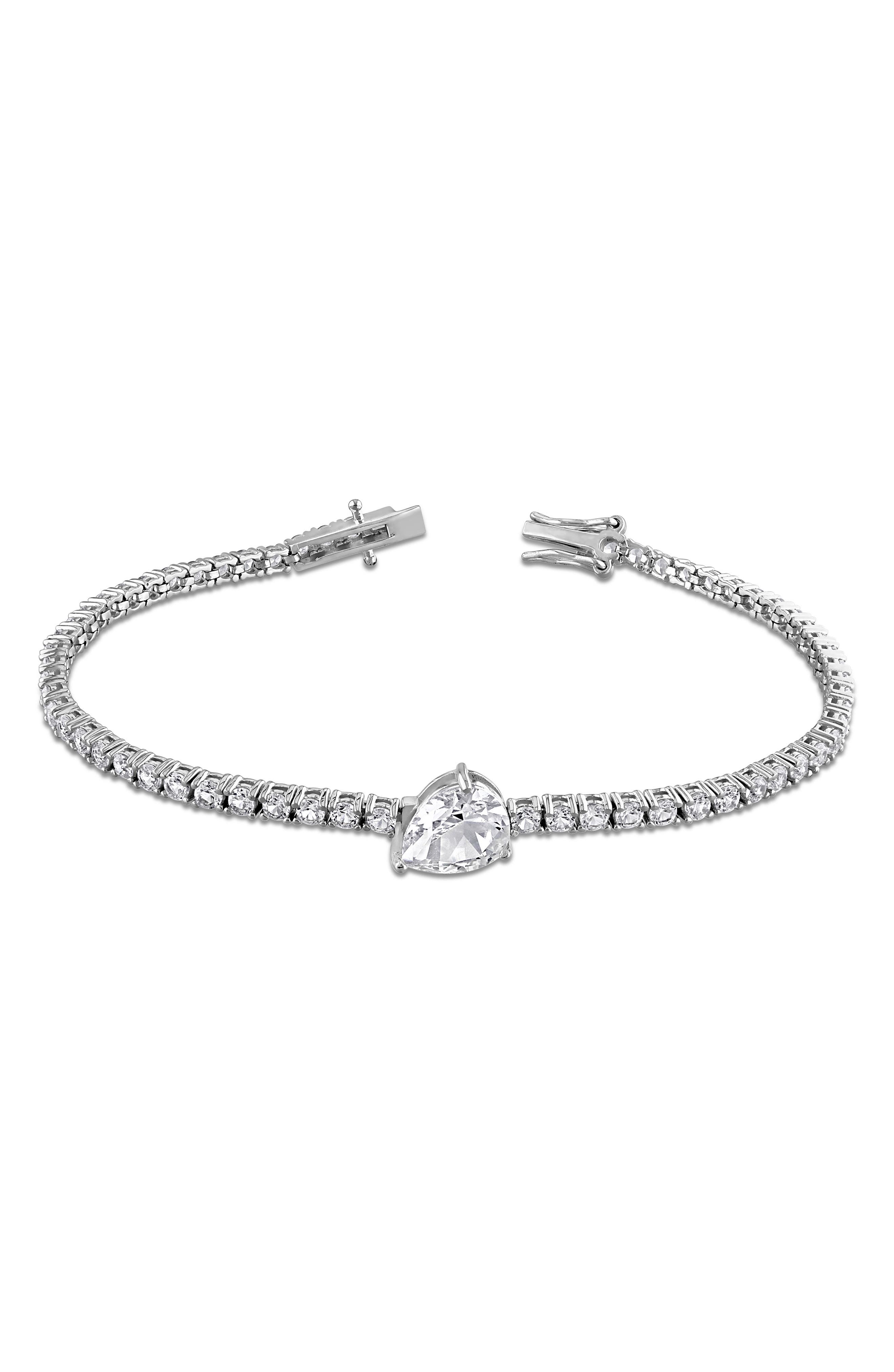 DELMAR Lab-Grown White Sapphire Tennis Bracelet (Women) | Nordstromrack