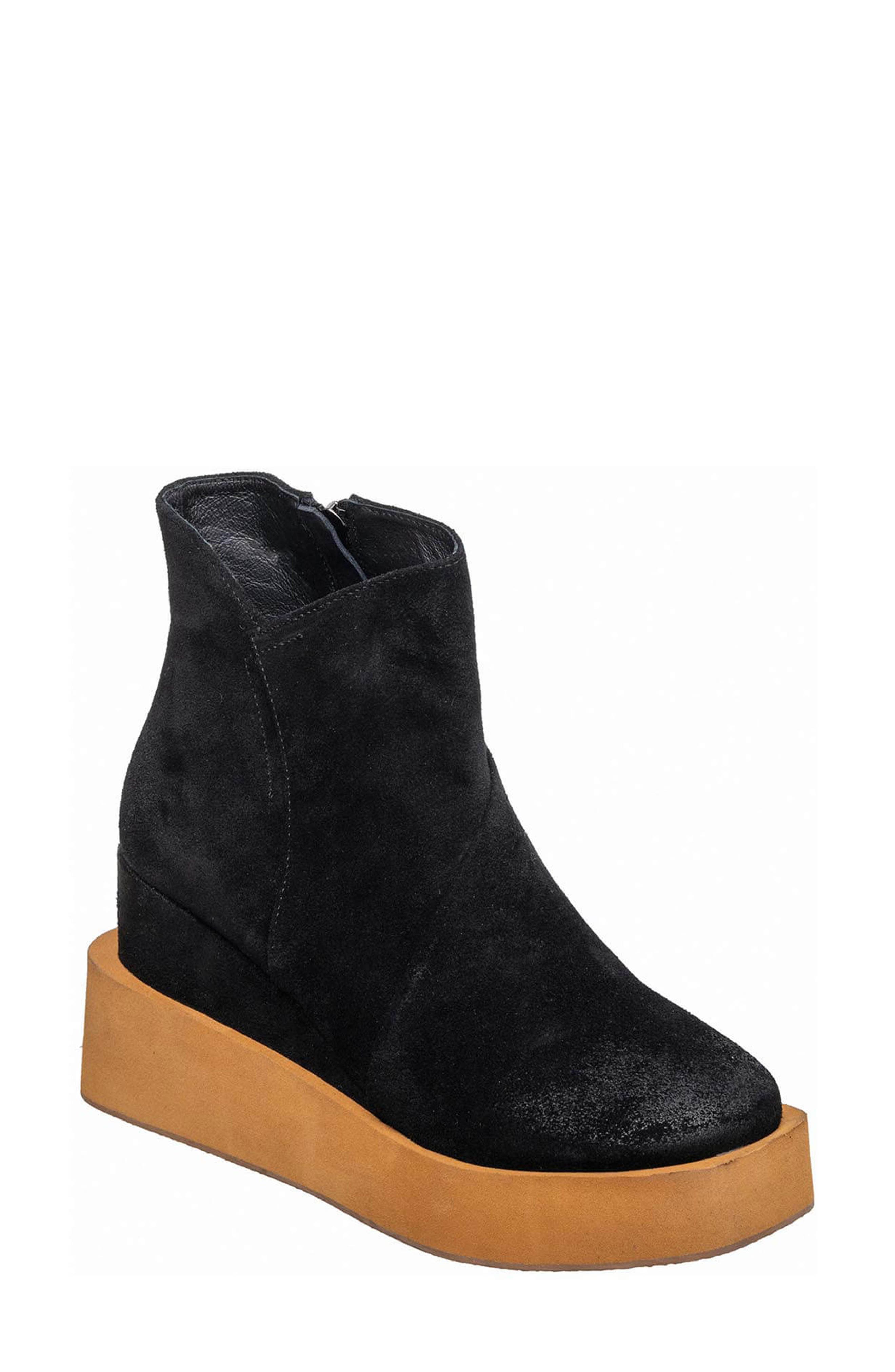 ANTELOPE Suede Platform Wedge Boot, Main, color, Black