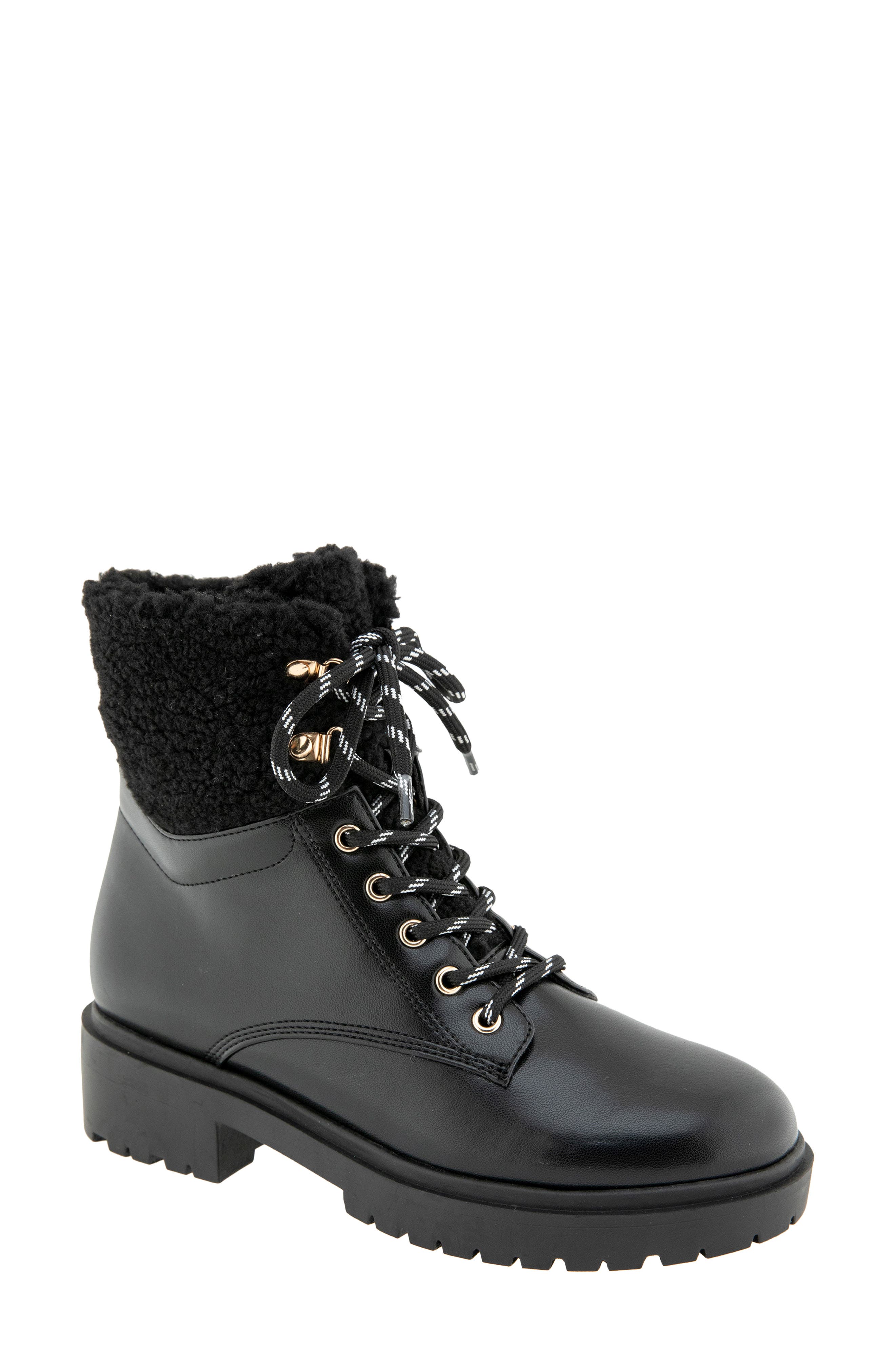 Morli Faux Shearling Boot, Main, color, BLACK