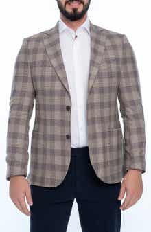 VELLAPAIS Plaid Sport Coat