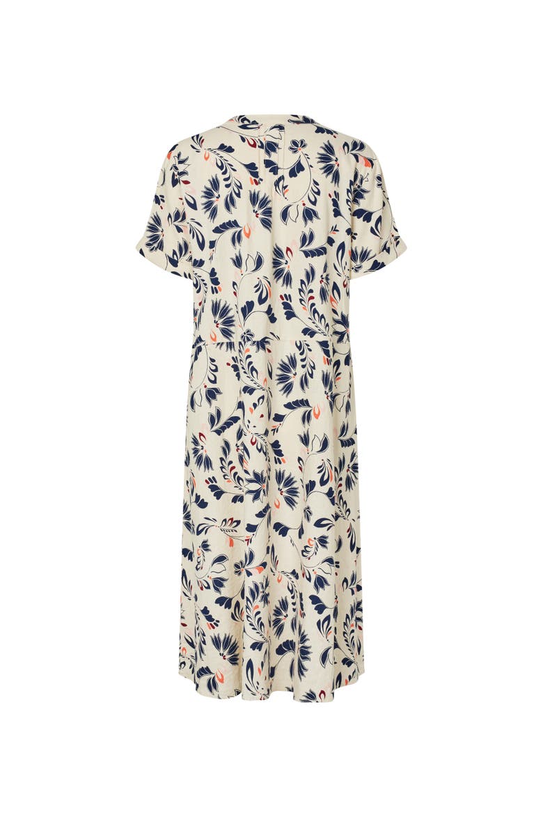 Manirevia Soft Linen Midi Dress, Alternate, color, Medieval Blue