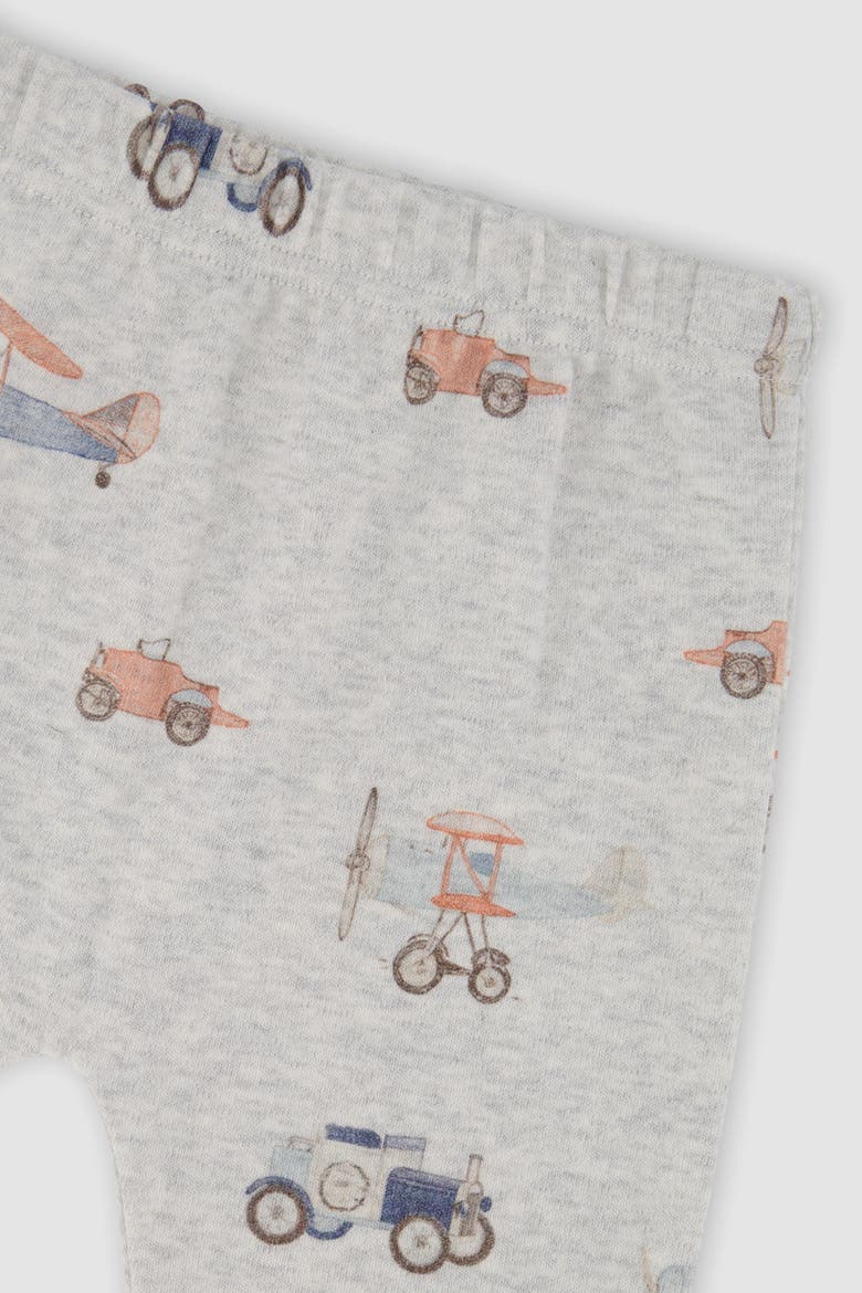 Organic Cotton Airplanes Pants and Long Sleeve Top Set, Alternate, color, Beige Printed Airplanes