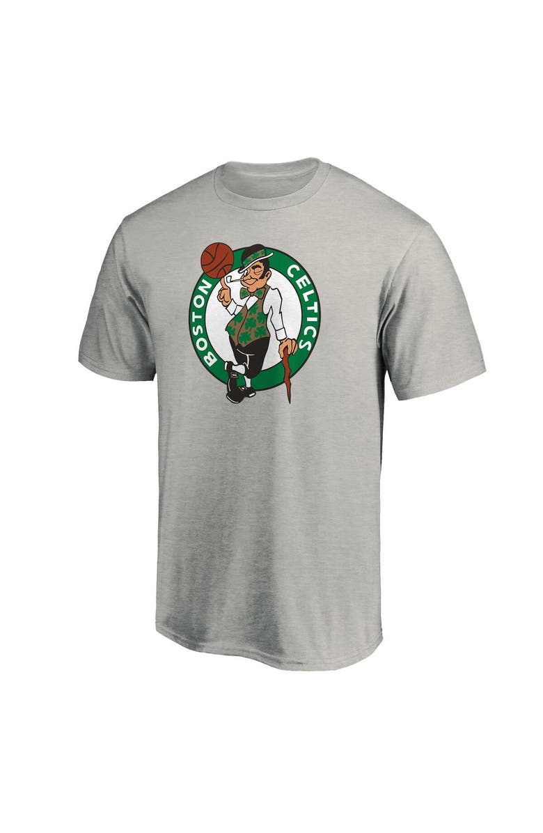 FANATICS Men's Fanatics Branded Heathered Gray Boston Celtics Primary Team Logo T-Shirt, Alternate, color, 