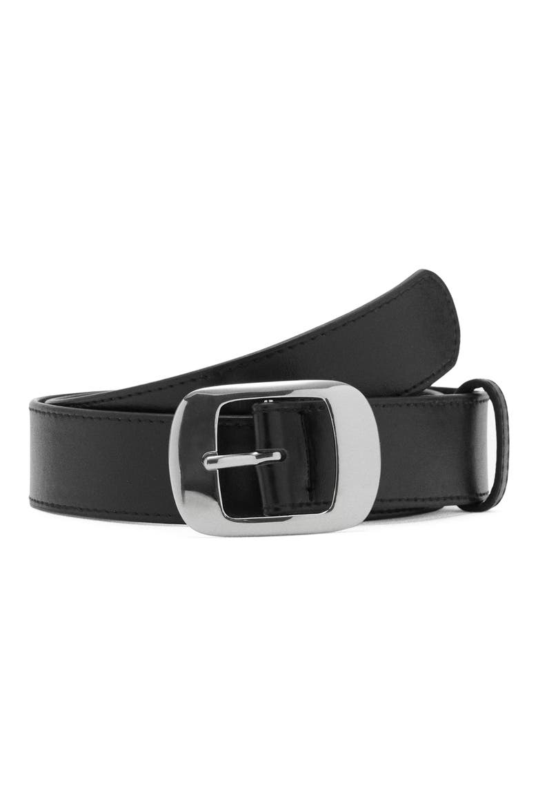 Square Buckle Belt, Main, color, BLACK