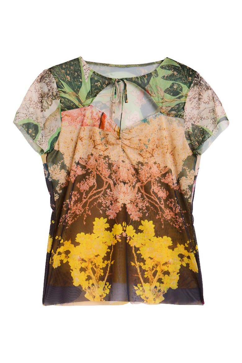 Cutout Mesh T-Shirt, Alternate, color, GREEN