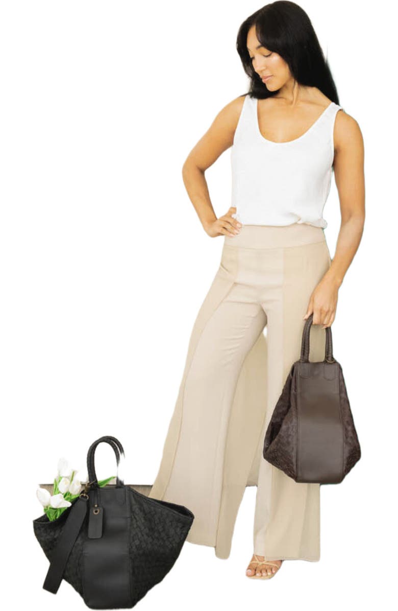 Deux Mains All Day Leather Tote, Alternate, color, Black