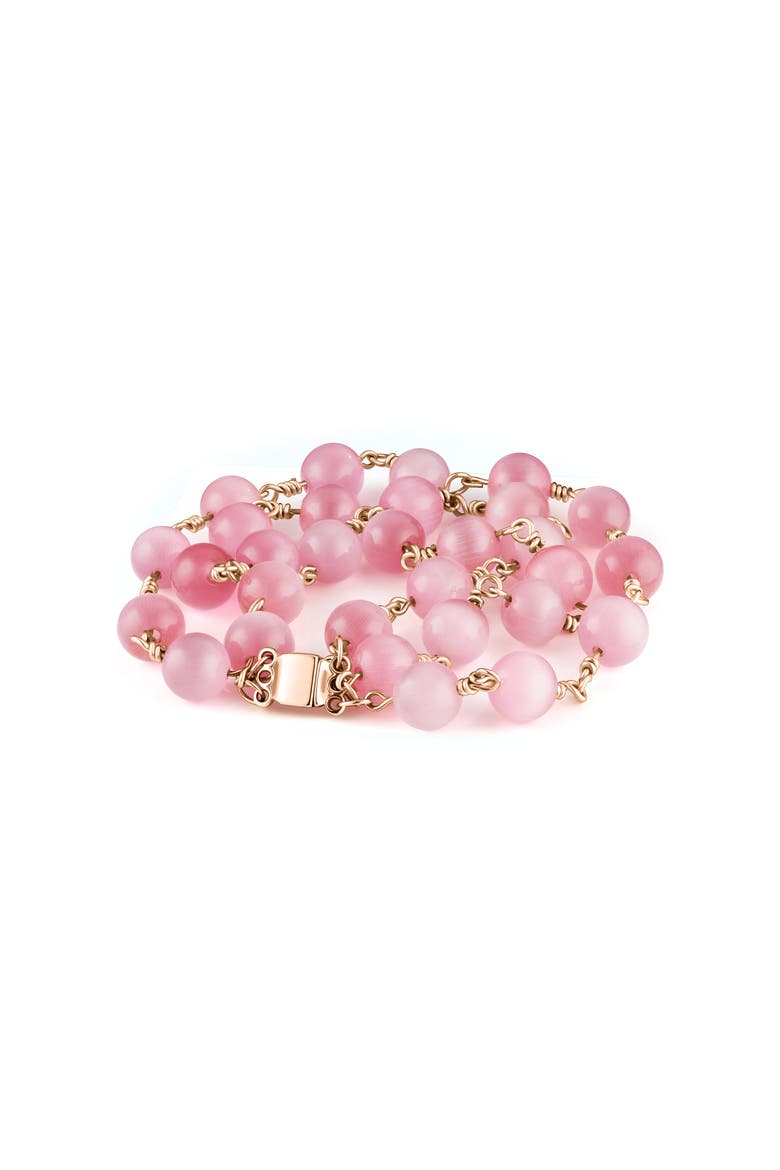 Rosado Pink Glass Bead 3-Strand Bracelet, Main, color, Pink