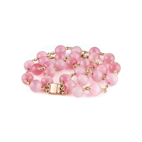 Rosado Pink Glass Bead 3-Strand Bracelet