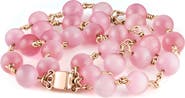 Rejected Hearts Club Rosado Pink Glass Bead 3-Strand Bracelet