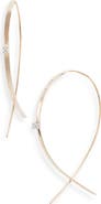LANA 14K Gold Small Flat Upside Down Diamond Hoop Earrings