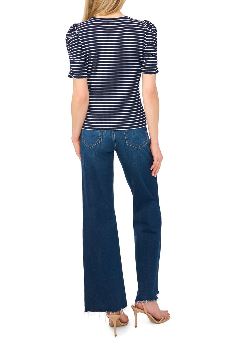 Puff Sleeve Stripe Tee, Alternate, color, CLASSIC NAVY