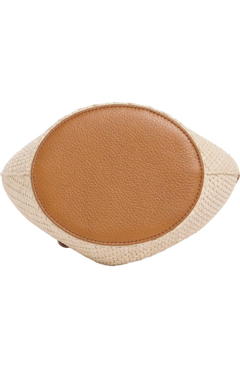 LIFFNER Mini Belted Raffia Bucket Bag, Alternate, color, Beige