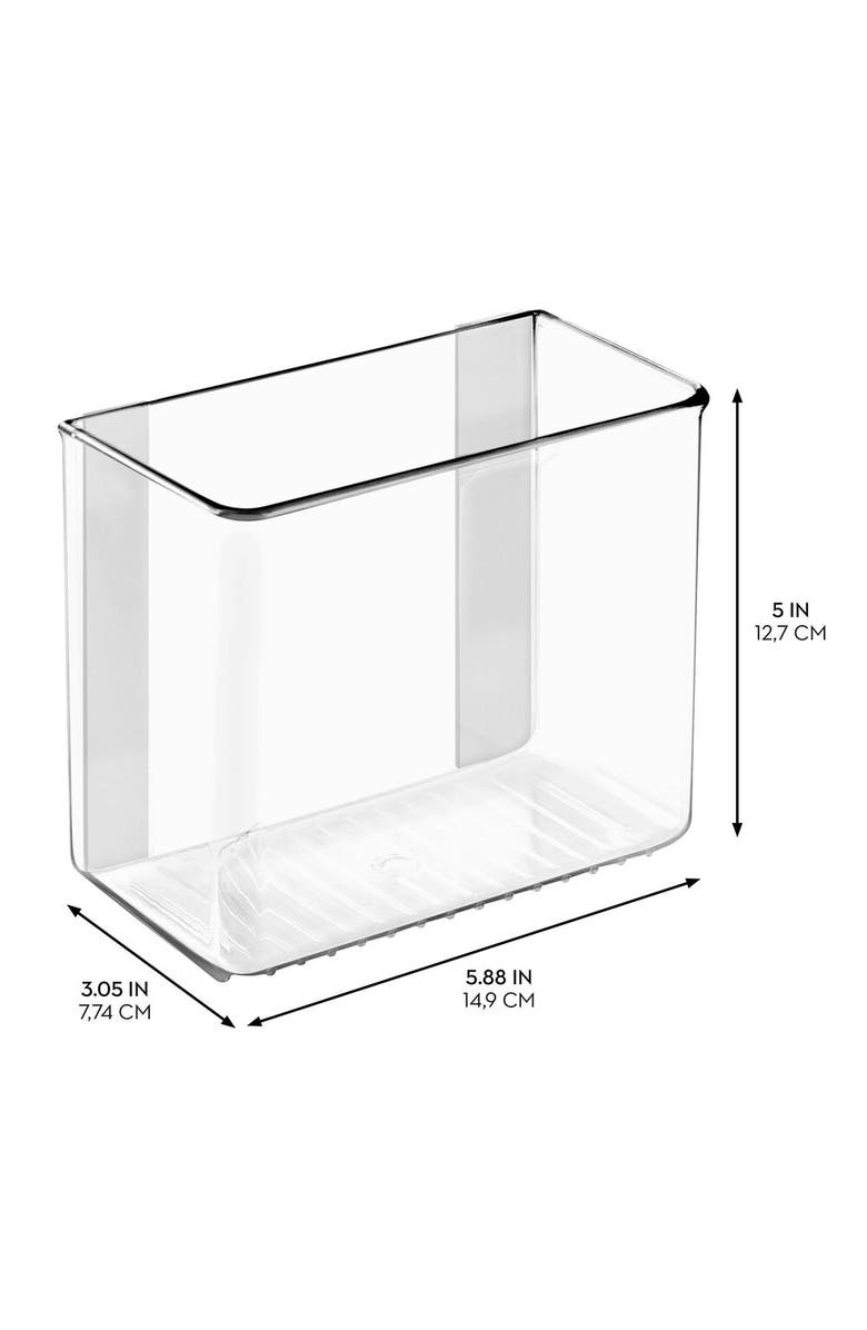 iDesign Adhesive Organizer Bin for Kitchen - Set of 4 - Clear, Alternate, color, Clear