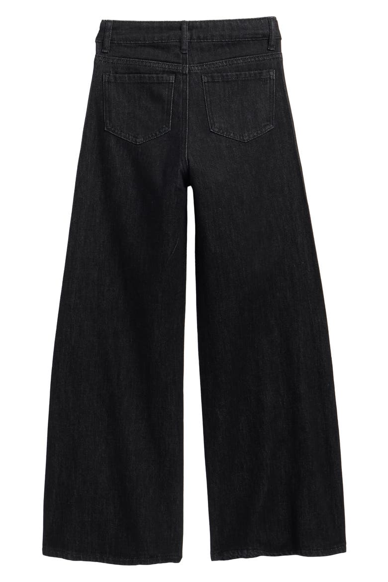 Kids' Crystal Blizzard Embellished Wide Leg Jeans, Alternate, color, BLACK WASH