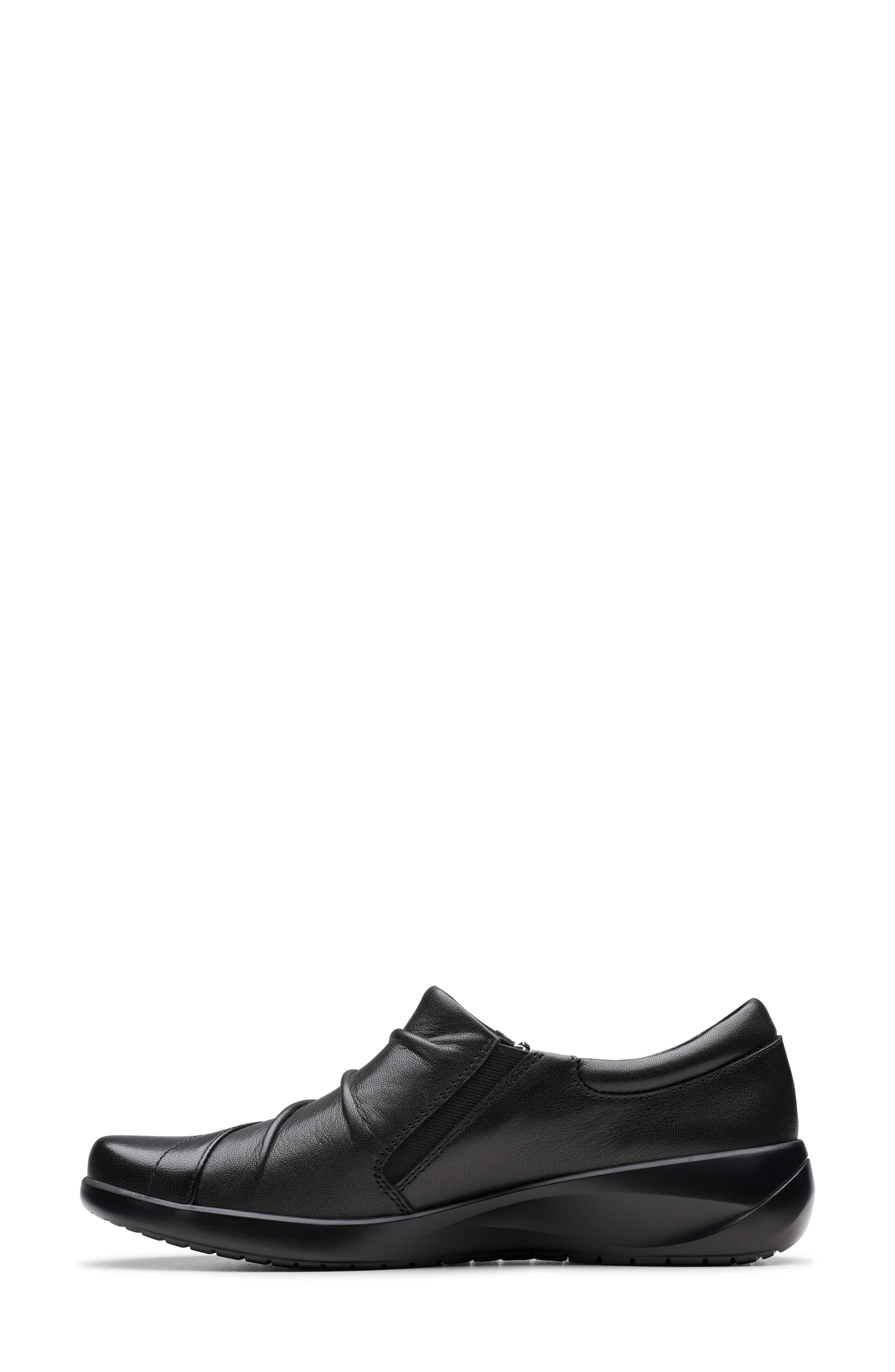 Clarks<sup>®</sup> Kaetlyn Mila Side Zip Loafer, Alternate, color, Black Leather