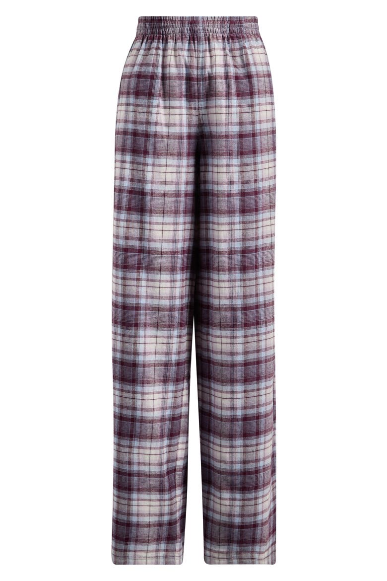 Oversized Flannel Sleep Pants, Main, color, IRIS MICA PLAID