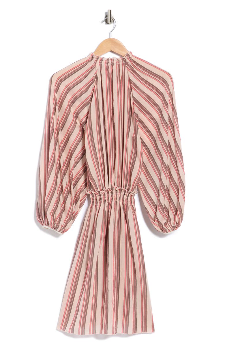Longchamp Smocked Long Sleeve Dress, Main, color, Powder