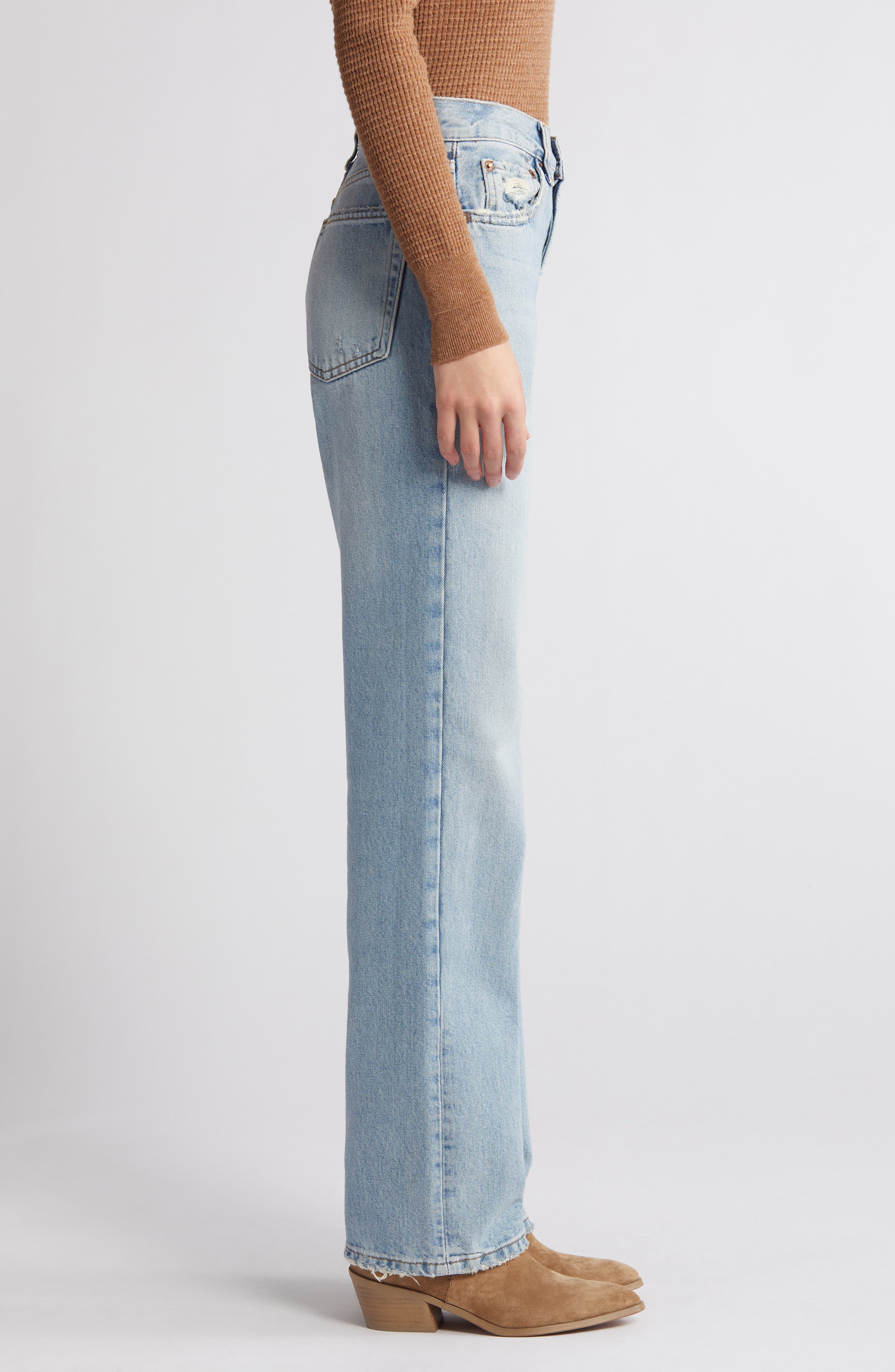 Re/Done Easy Straight Leg Organic Cotton Jeans (Women) | Nordstromrack