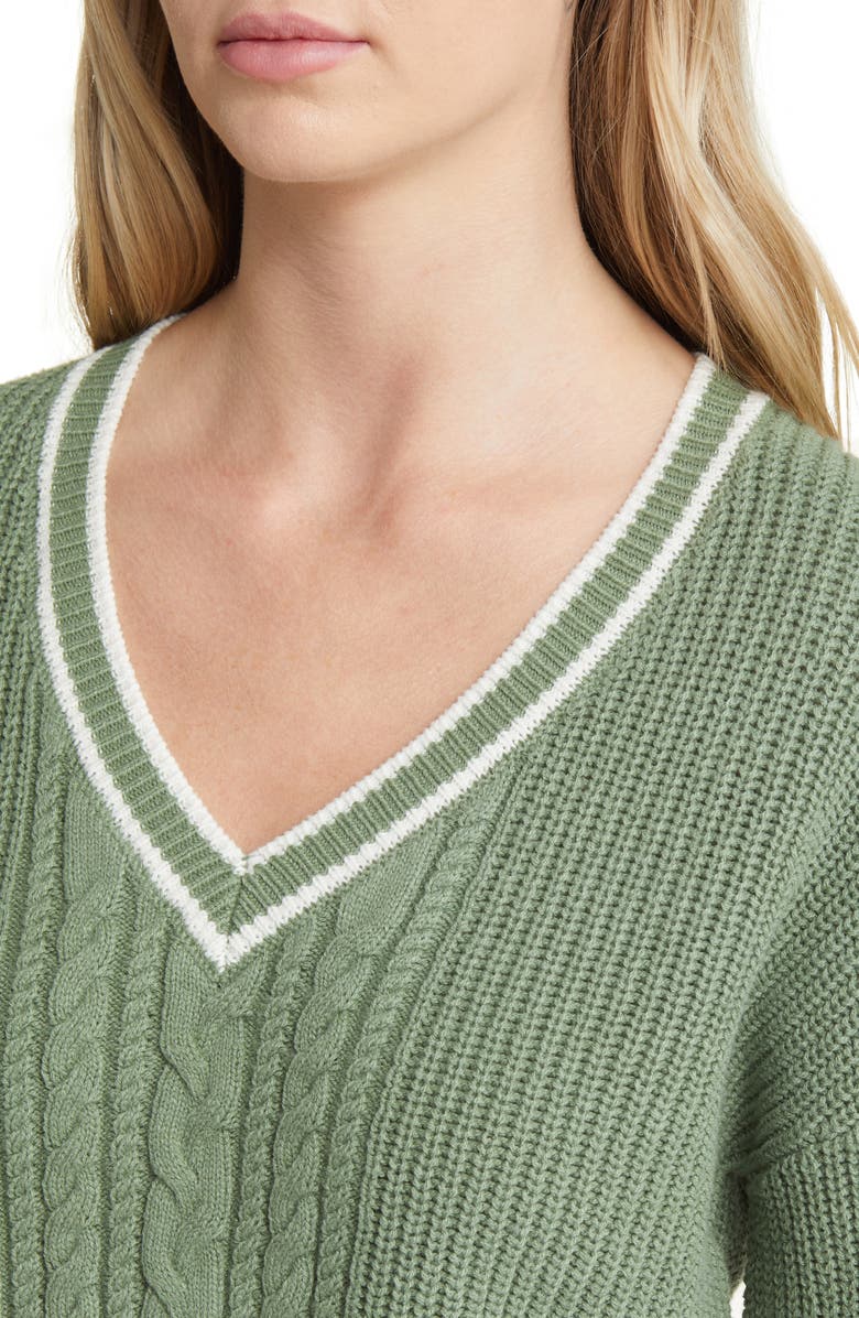 BP. Balloon Sleeve Cable Knit Sweater, Alternate, color, 