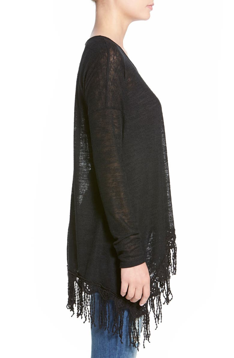 Sun & Shadow Fringe Trim Tunic, Alternate, color, 
