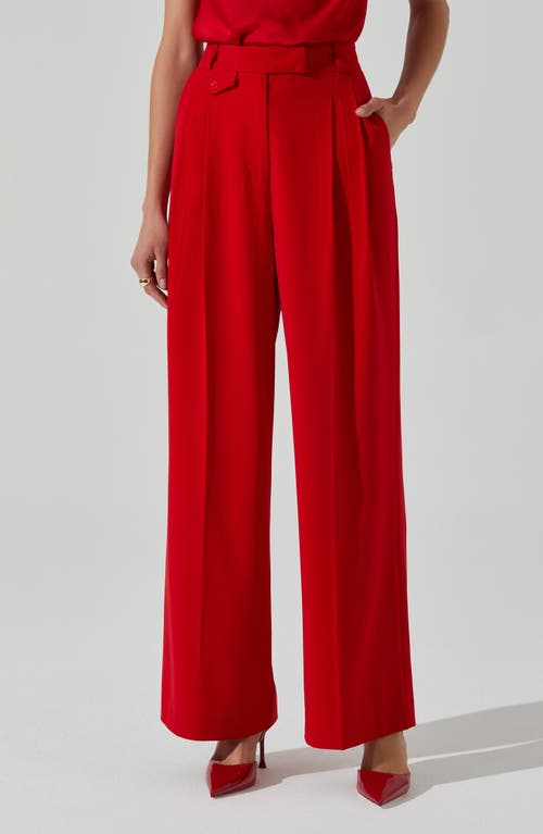 Astr The Label Bryony High Waist Wide Leg Pants In Red