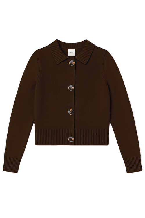 Vir Vita Kaia Cardigan In Brown