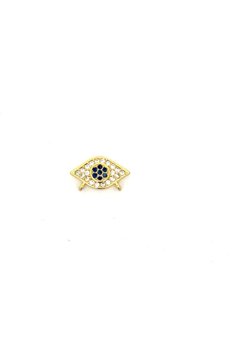 Mini Evil Eye Connector Charm, Alternate, color, Yellow