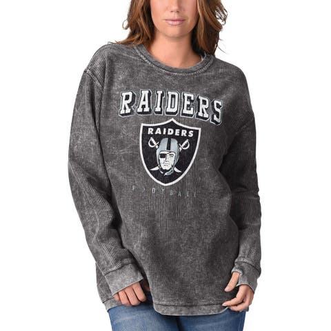 Women's G-III 4Her by Carl Banks Black Las Vegas Raiders Comfy Cord Pullover Sweatshirt