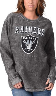 G-III 4HER BY CARL BANKS Women's G-III 4Her by Carl Banks Black Las Vegas Raiders Comfy Cord Pullover Sweatshirt