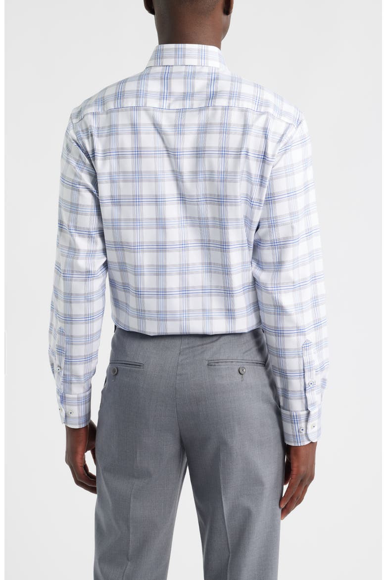 Modern Fit Plaid Non-Iron Cotton Dress Shirt, Alternate, color, BLUE