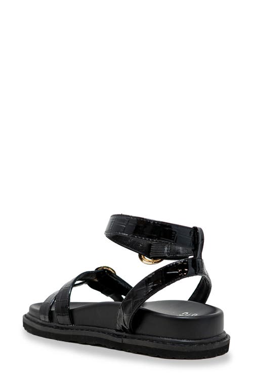 Chase & Chloe Chase And Chloe Elaxi Flatform Sandal In Black Croc