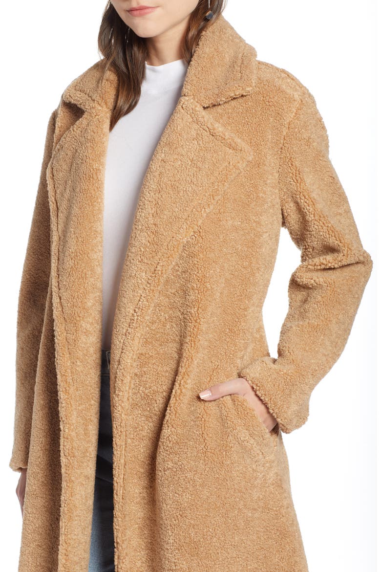 Teddy Faux Fur Coat (Nordstrom Exclusive), Alternate, color, TAN