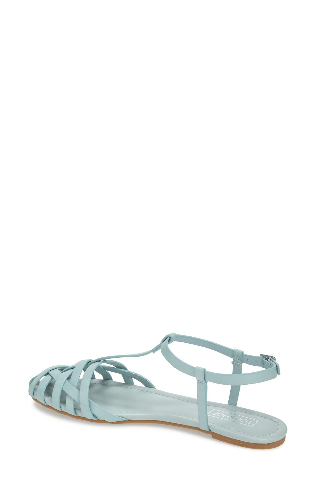 'Habi' T-Strap Flat Sandal, Alternate, color, LIGHT GREEN