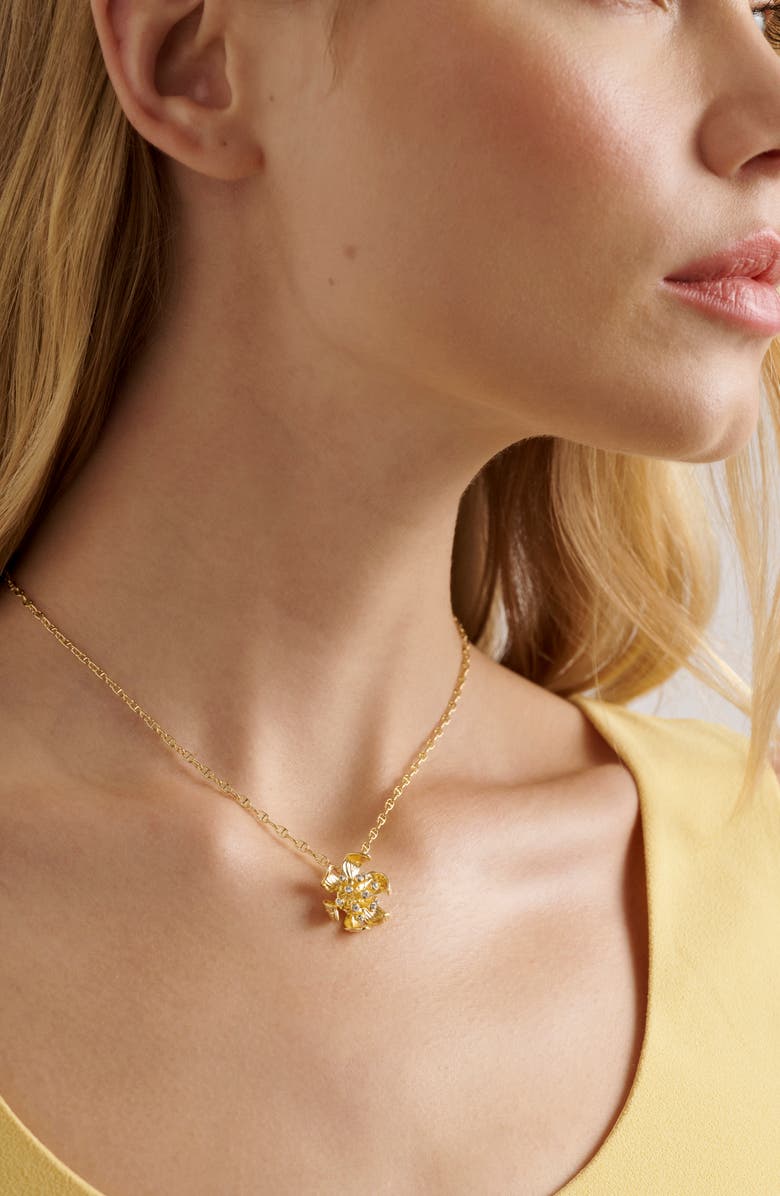 Ted Baker Furina Furled Flower Pendant Necklace, Alternate, color, 