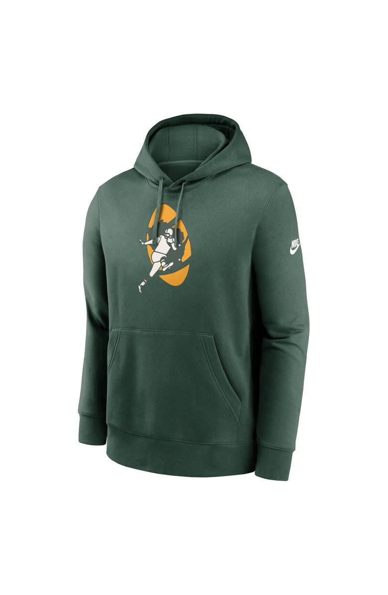 Nike Men's Nike Green Green Bay Packers Rewind Club Logo Pullover Hoodie, Alternate, color, 