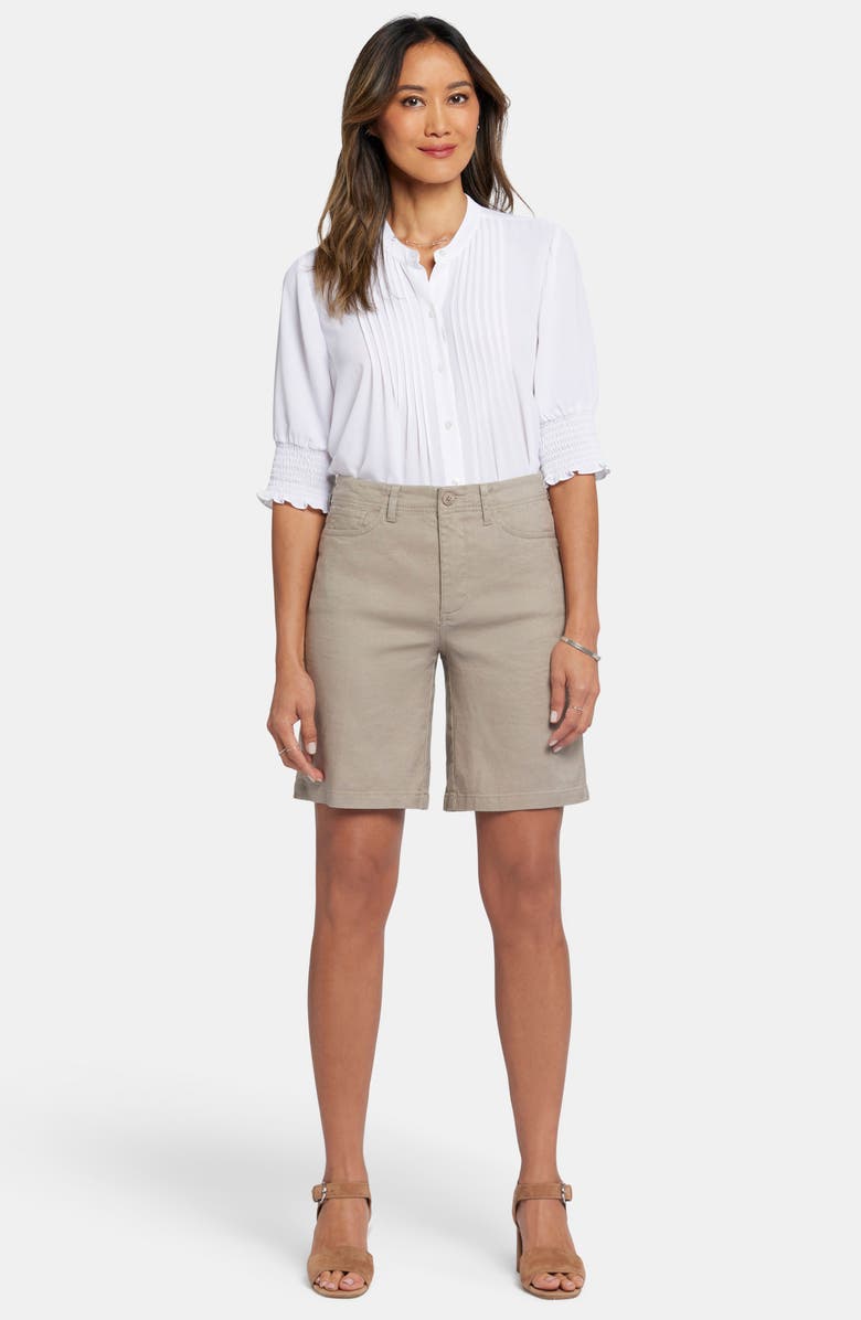 NYDJ Five-Pocket Stretch Linen Blend Bermuda Shorts, Alternate, color, Saddlewood