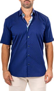 Maceoo Galileo Marthy Short Sleeve Cotton Button-Up Shirt