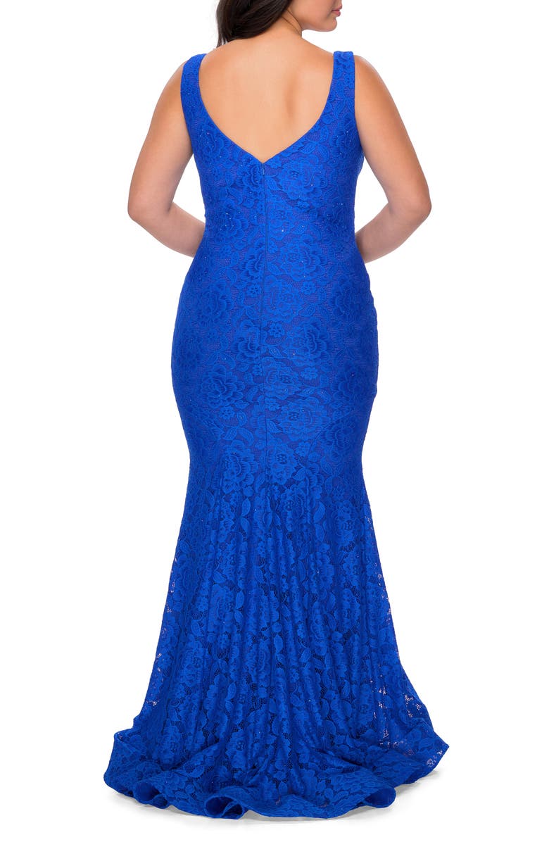 La Femme Beaded Lace Trumpet Gown, Alternate, color, 