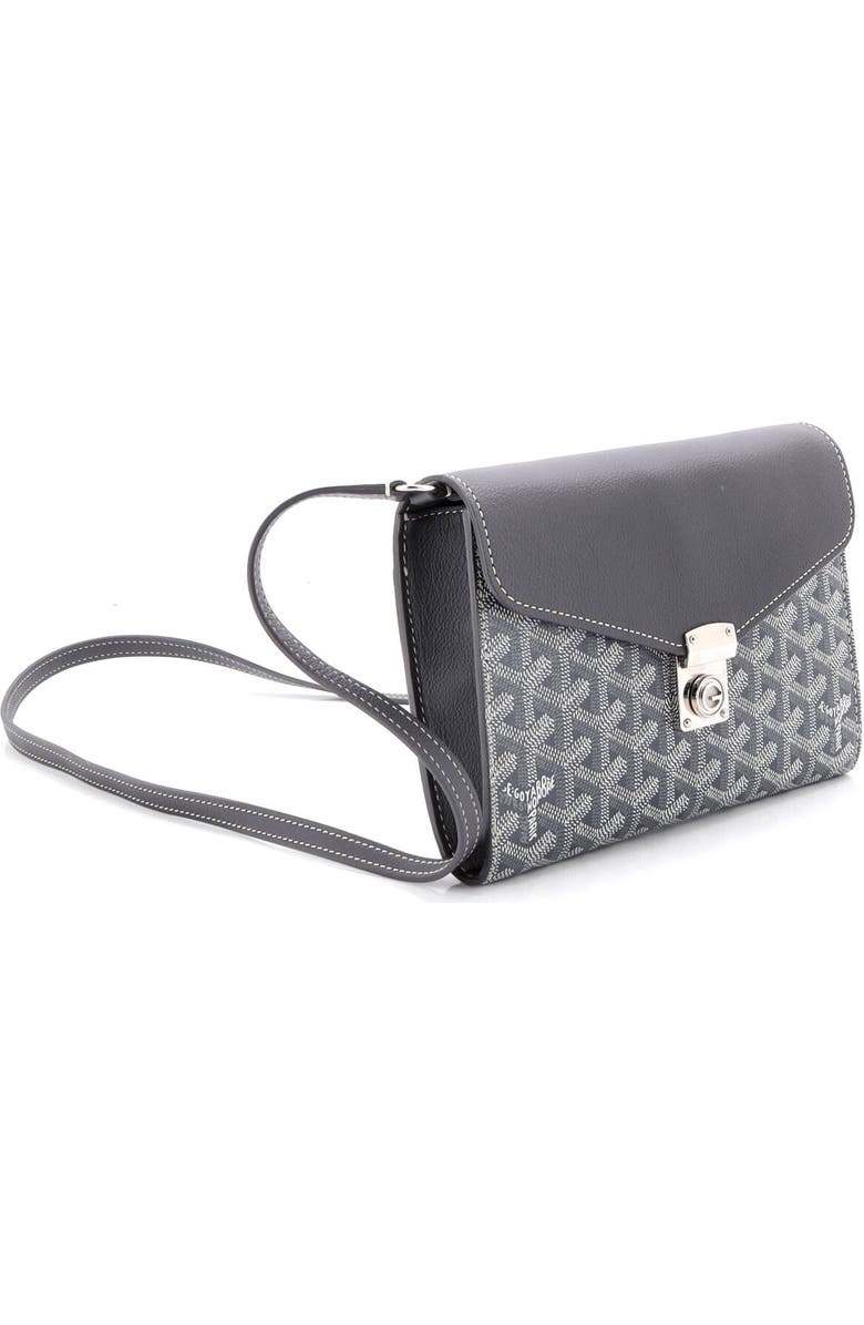 Pre-Owned Goyard Chypre Wallet on Strap Coated Canvas with Leather, Alternate, color, Gray