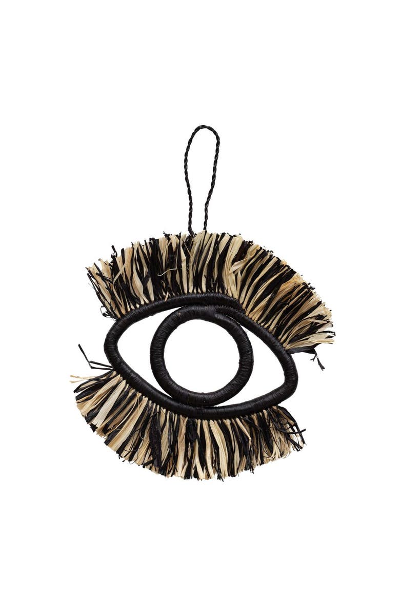 indego africa The Ayn (Evil Eye) Bag Charm, Main, color, Black