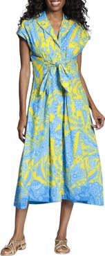 APNY Paisley Print Tie Front A-Line Dress