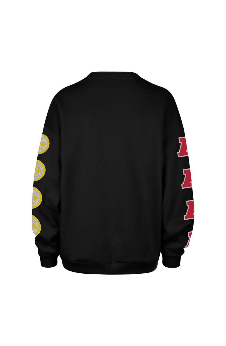 '47 Women's '47  Black Pittsburgh Steelers Go Big Oversized Pullover Sweatshirt, Alternate, color, Black
