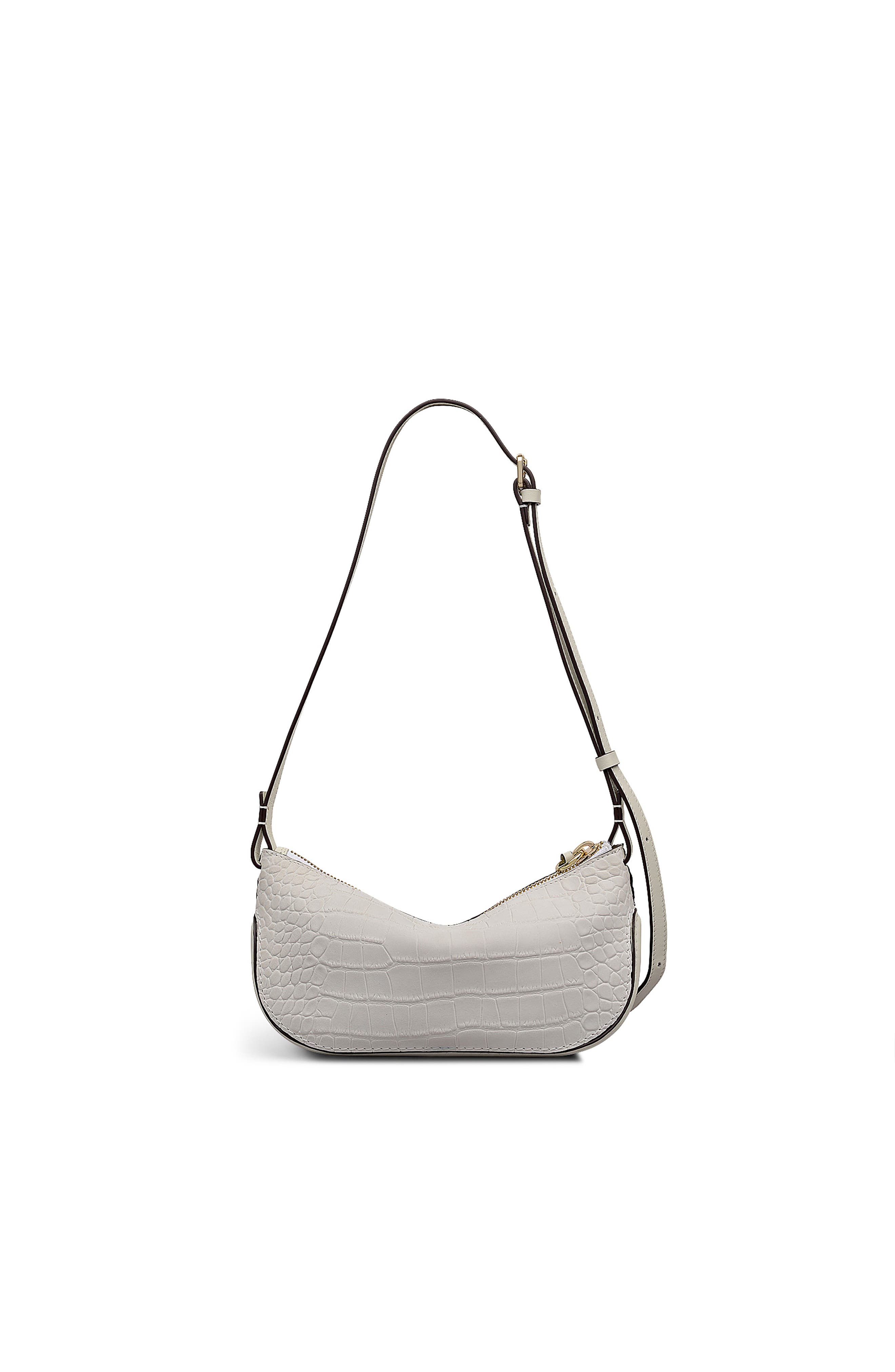 Radley The Iris - Faux Croc Small Ziptop Crossbody Bag, Alternate, color, Snow