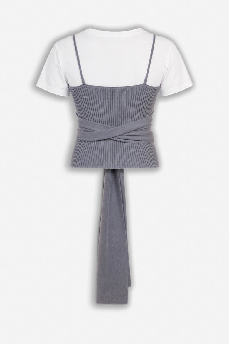Short Sleeve Knit Top, Alternate, color, Grey