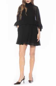 Alexia Admor Vespera Cape Sleeve Chiffon Trapeze Minidress